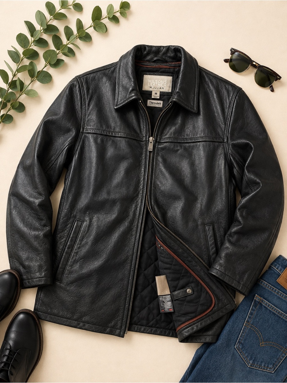 Wilsons Leather M. Julian Men’s Black Leather Thinsulate Jacket M